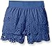 My Michelle Girls' Big Faux Suede Laser Cut Tiered Short with Elastic Waistband