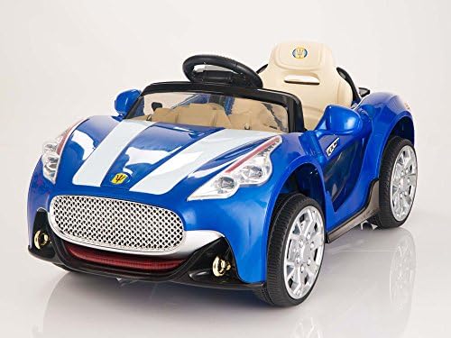 Upgraded 12v Lights Edition Maserati Style Battery Operated Ride on Car with Remote Control/Opening doors/Functioning Lights/Music/Blue