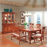 Metropolitan 7 Piece Dining Set with Extension in Oak Finish