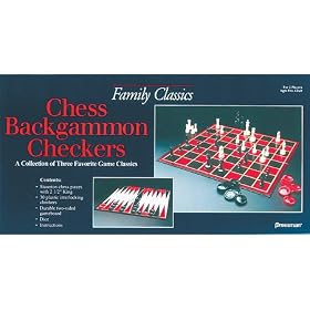 chess checkers backgammon classic combo game by Pressman Toy