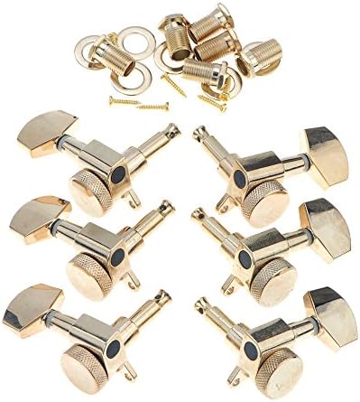 hongyujj A Set of 6PC 3R 3L Gold Plated Locking String Tuning Pegs Machine Heads for ACOUSTIC Guitar