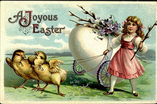 A Joyous Easter With Children Original Vintage Postcard