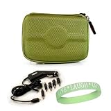 Garmin Nuvi GPS Models Size 4.3. Nylon Green Cube Carrying Case for All Size 4.3 Garmin Models + Car Charger + Live*Laugh*Love Wristband!!!
