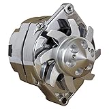 New Chrome 110amp Gm Style Alternator with Single Groove Billet Pulley and Fan 1 or 3 Wire Connections Thumbnail Image
