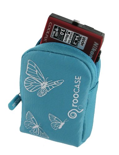 Fashion (Butterfly / Blue) Nylon Padded Case for Kodak Easyshare C182 Digital Camera Silver