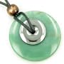 Double Lucky Aventurine and Hematite Large Amulet Gems Necklace