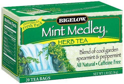 Bigelow Mint Medley Herbal Tea, 20-Count Boxes (Pack of 6)