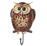 Owl Hook Decor Leash Key Rack Metal Hook