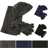 Urban Boundaries Fleece Gift Set for Men: Includes Fleece Beanie, 8" x 56" Scarf, and Gloves (Available in 3 Colors, Sizes M-L-XL)