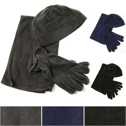 Urban Boundaries Fleece Gift Set for Men: Includes Fleece Beanie, 8 x 56 Scarf, and Gloves (Available in 3 Colors, Sizes M-L-XL)