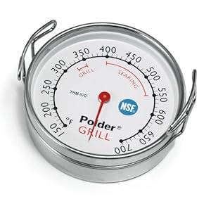 Polder Grill Surface Thermometer Silver
