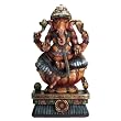 Large Hand Carved Wood Ganesh Sculpture