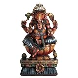 Large Hand Carved Wood Ganesh Sculpture