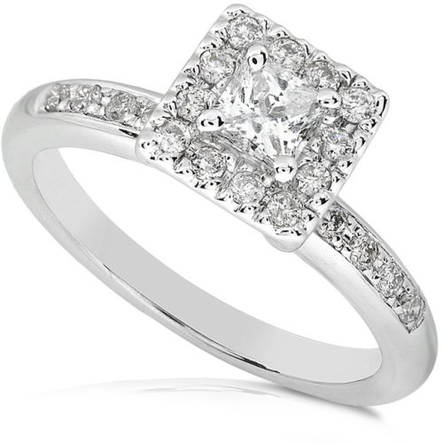 1/2ctw Princess and Round Brilliant Diamond Engagement Ring (HI/I1)