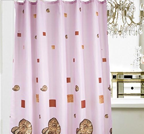 Modern Pink Thickened Polyester Shower Curtain with Snail Pattern, Fashion Bathroom Accessory, Waterproof and Mildewproof Shower Curtian, 72 x 87 inches (180 x220cm)