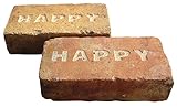 文字入りレンガ 刻印 レンガ 【HAPPY （アルファベット）６個入り】 アンティークレンガ （ 耐火レンガ ） 。 古レンガ 煉瓦 。