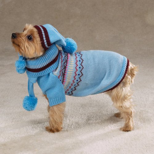 Dog Blue Ski Sweater XX Small - Pet Winter Sweater