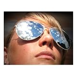 Aviator 70's Style Classic Full Mirror Chrome Silver Sunglasses with distortion free GLASS lensby Aviator Classics