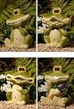 1x FROSCH mit Bewegungsmelder Sensor Deko-Frosch Dekofrosch Gartendeko Garten Terrassen Dekofigur