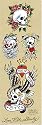 Poster Ed Hardy - Skulls - Schädel Totenkopf Totenköpfe Totenschädel Label - Langbahnposter / Türposter - Größe 53 x 158 cm