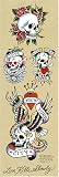 Poster Ed Hardy - Skulls - Schädel Totenkopf Totenköpfe Totenschädel Label - Langbahnposter / Türposter - Größe 53 x 158 cm
