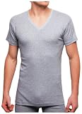 (グンゼ)GUNZE THE GUNZE NEXTRA-COTTON VネックTシャツ グレー杢 S CK8015