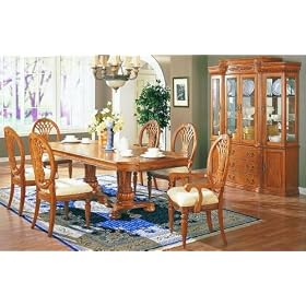 NEW 7 PC SOLID WOOD DINING SET TABLE WITH 6 CHAIRS by Cross