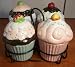 Colorful Ceramic Topping Server Set with Rack -- Cupcake Style
