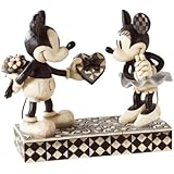 Disney Traditions by Jim Shore 4009260 Black and White Mickey and Minnie Valentine Figurine 6-Inch