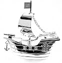 Christening Gifts. Silverplated Pirate Ship Money Box