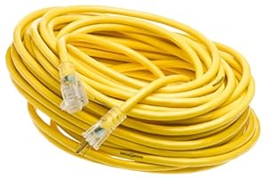 Yellow Jacket 2885 12/3 Heavy-Duty 15-Amp SJTW Contractor Extension Cord with Lighted Ends, 100-Feet