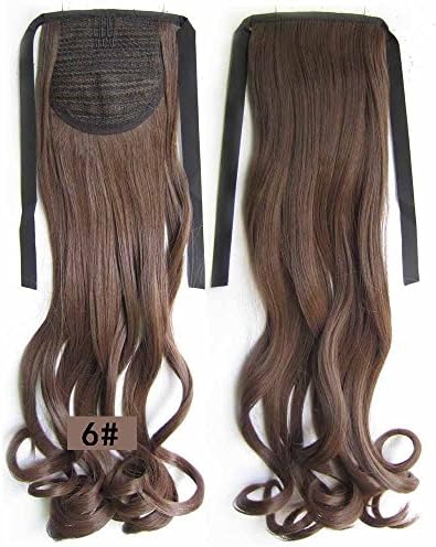 22inch 80g Clip In Pony Tail Hair Extension Wrap Around Ponytail Hair Extension Piece Light Brown color 6