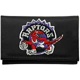 Toronto Raptors Black Leather Embroidered Tri-Fold Wallet