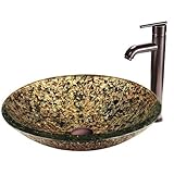 Vigo Industries VGT119 Triton Glass Faucet Vessel Sink Basin, Bronze