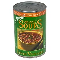 Amy's Organic Lentil Vegetable Low Salt Soup, 14.5-Ounce Cans (Pack of 12)