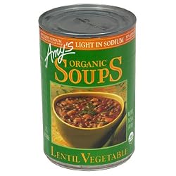 Amy's Organic Lentil Vegetable Low Salt Soup, 14.5-Ounce Cans (Pack of 12)