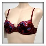 Venus 2 Pack Satin Maroon Floral Detail Bra #1001 34A