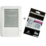 White Color Amazon Kindle 2 E-Book Reader Silicone Rubber Skin Case + Kindle2 Anti Scratch LCD Screen Protector