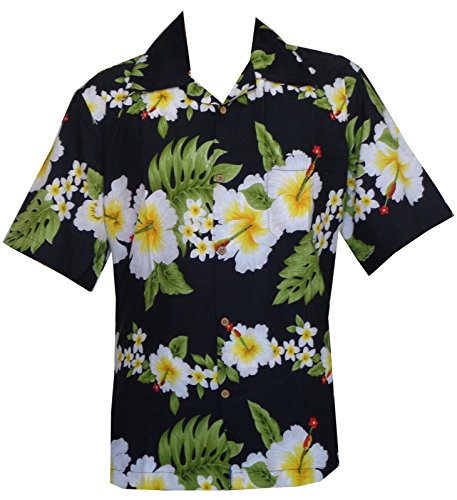 Hawaiian Shirt Hibiscus Floral Print Aloha Party 100% Polyester