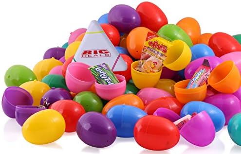 ez toys 30 Candy Filled Easter Eggs, Surprise Eggs Filled with Easter Candies, Great for Easter Eggs School Hunt, Surprise Eggs Hinged Together with Bonus Multi Color Highlighter, 30 Piece
