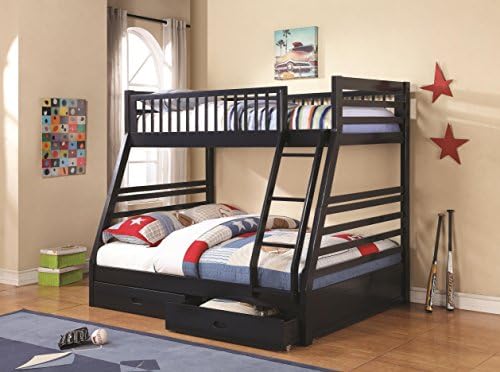 Twin over Full Bunk Bed Navy Blue
