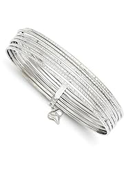 14K White Gold D/C Slip On 7 Bangles. Metal Wt- 10.02g