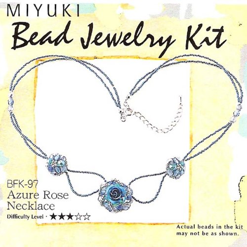 Create Your Own Miyuki Azure Rose Necklace Beading 