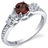 Enchanting 0.50 Carats Garnet Ring in Sterling Silver Size 5 to 9