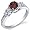 Enchanting 0.50 Carats Garnet Ring in Sterling Silver Rhodium Finish Size 5