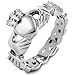 Women's Stainless Steel Claddagh with Celtic Knot Ring (4mm) - Sizes 5 - 12