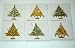 6 Assorted Mini Cards Gift Tags - Handmade with Natural Pressed Leaves Etc. Blank Note Tags Christmas Tree Holiday Note Gift Tags