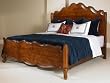 Scalloped French Provence Carved Bed with Head Board Foot Board & Rails