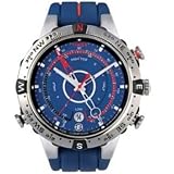 Timex 49708 Men's Analog Round Stainless Steel Case Tide, Temperature and Compass Watch with Comfortable Silicone Strap
