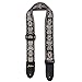 Dulphee Vintage Pattern Guitar Strap - Adjustable Soft Polyester Shoulder Strap With Reinforced Ends for Ukulele, Bass, Acoustic & Electric Guitar